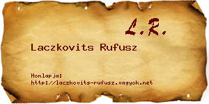 Laczkovits Rufusz névjegykártya